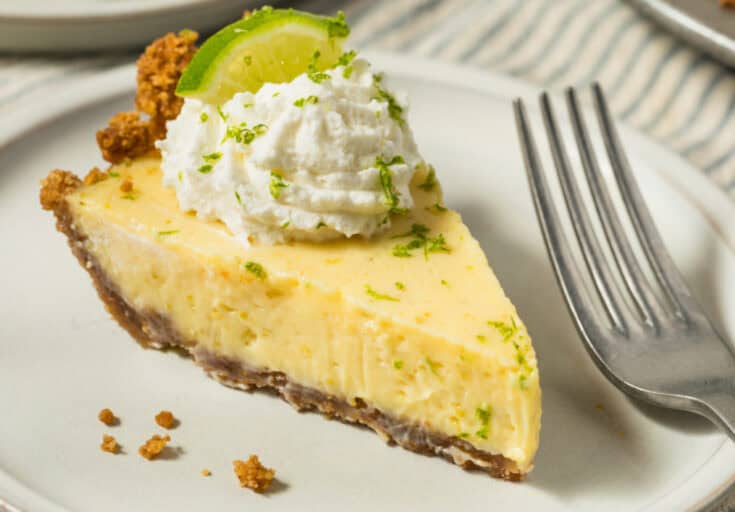 slice of keto key lime pie