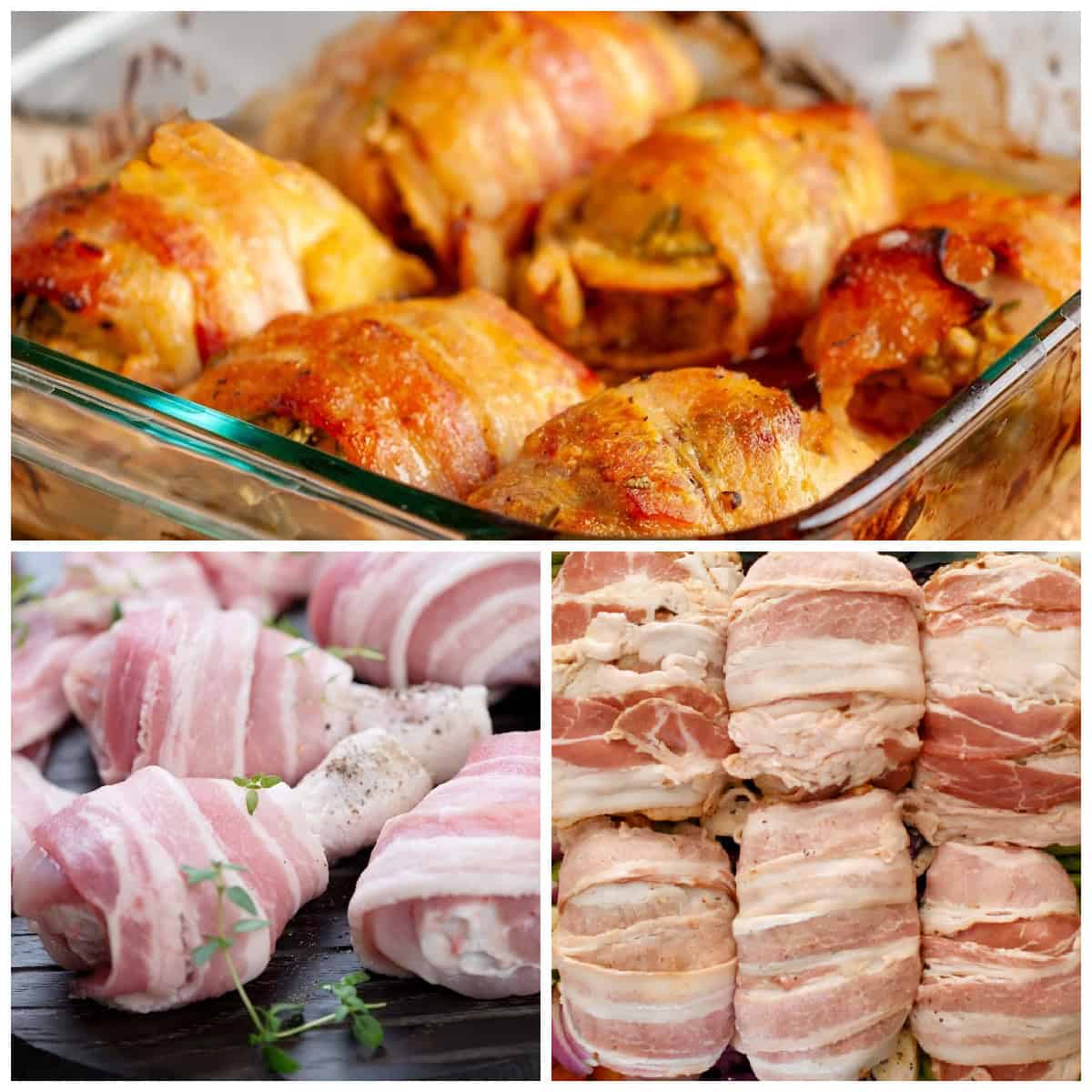 Carnivore Bacon Wrapped Chicken Process Pictures
