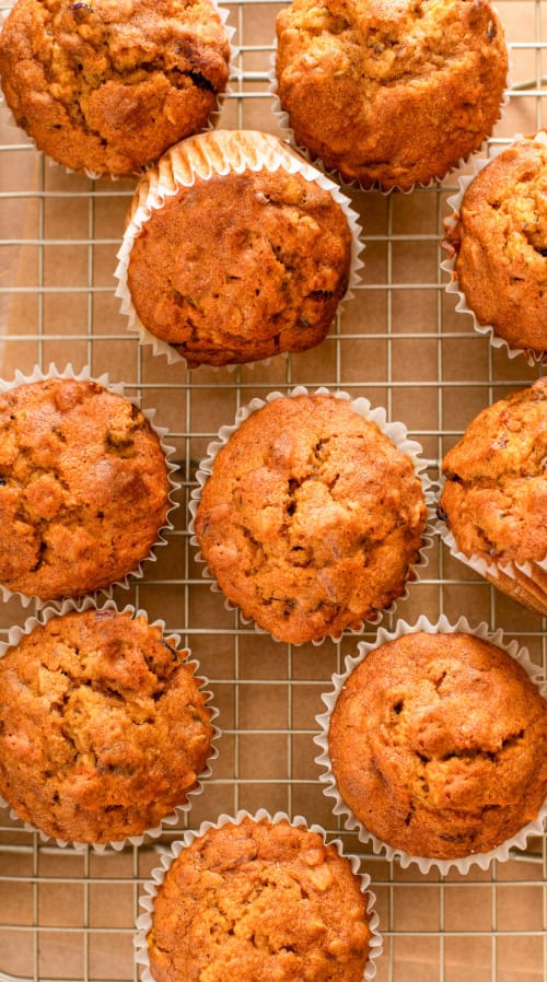 Keto Pumpkin Muffins Cooling On A Baking Rack