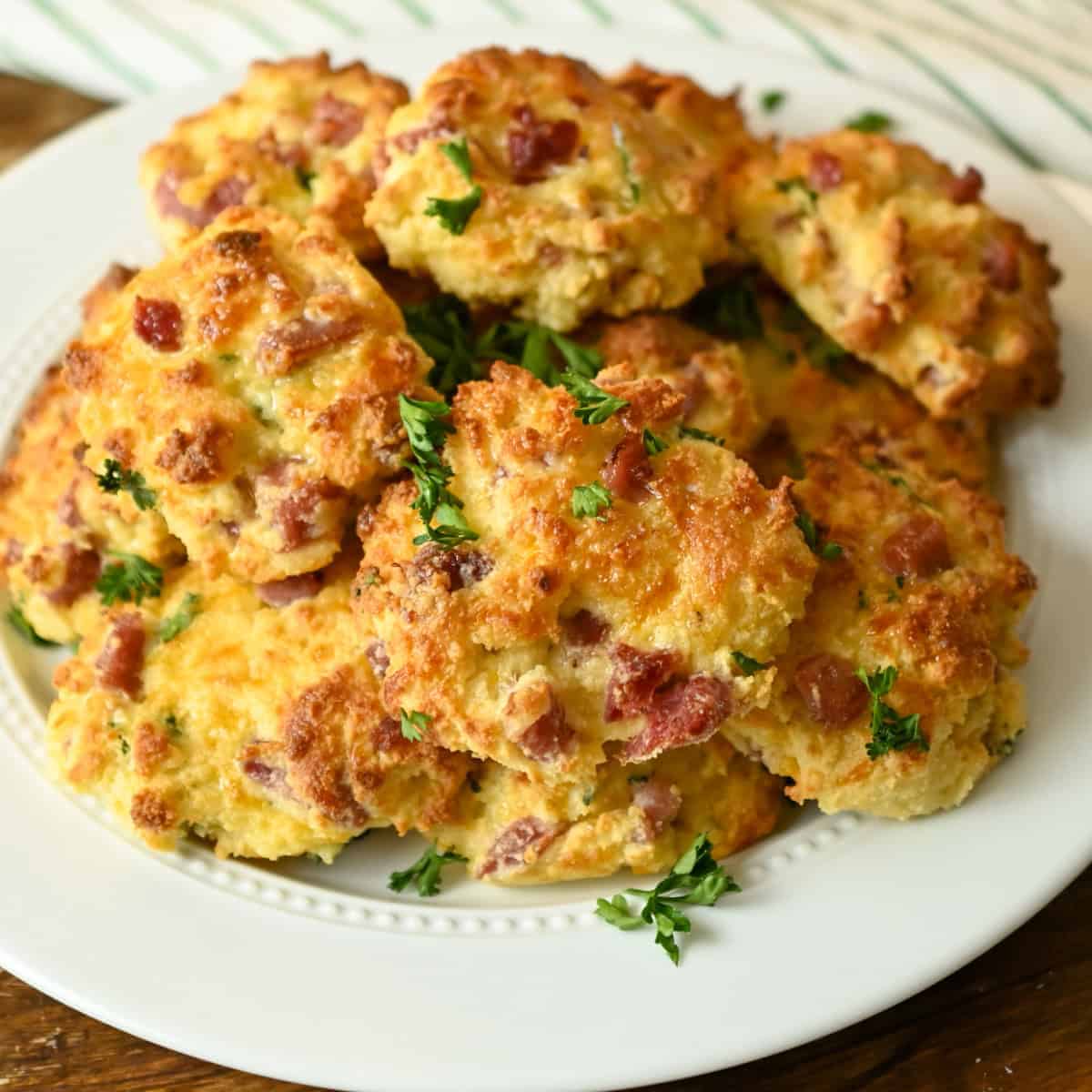 Keto Bacon Cheese Drop Biscuits