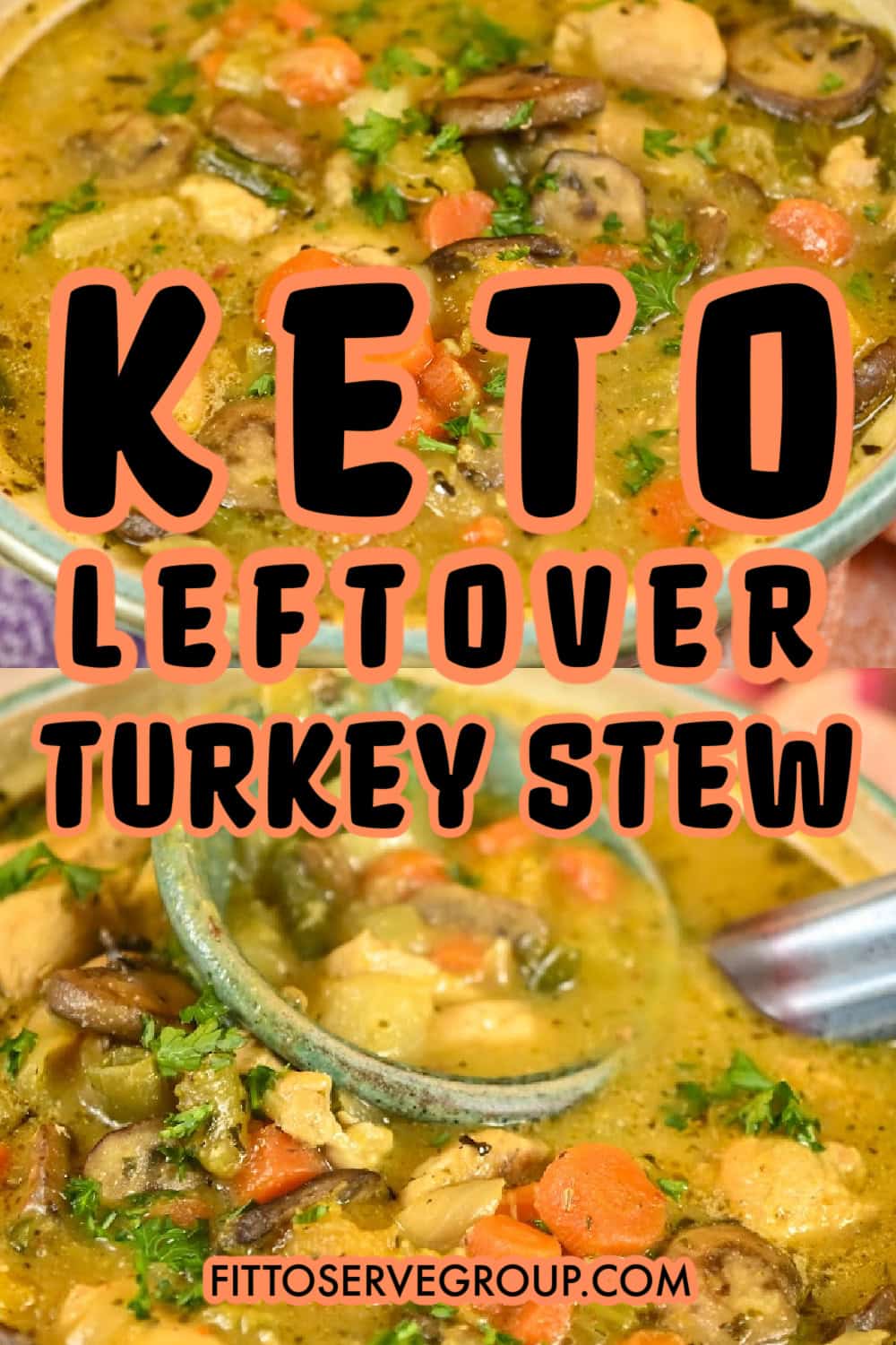 Keto Leftover Turkey Stew, Easy