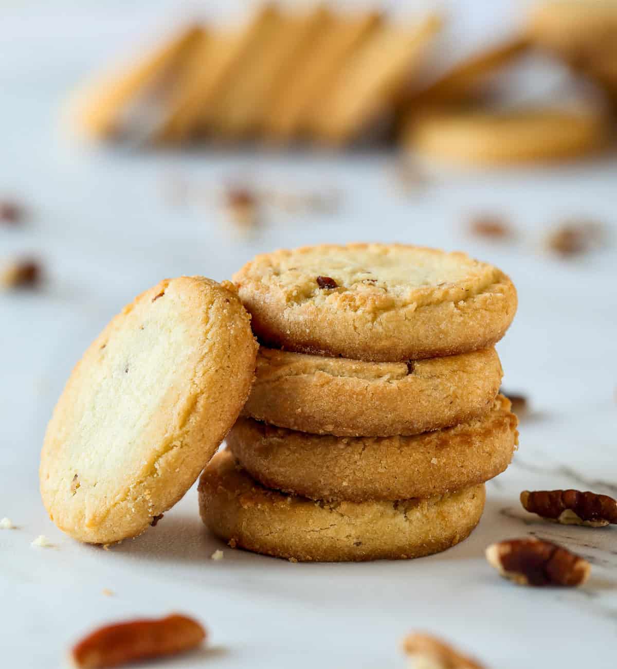 Keto Pecan Sandies Stacked
