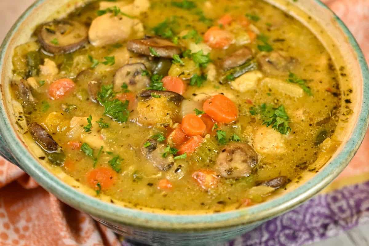 keto leftover turkey stew served